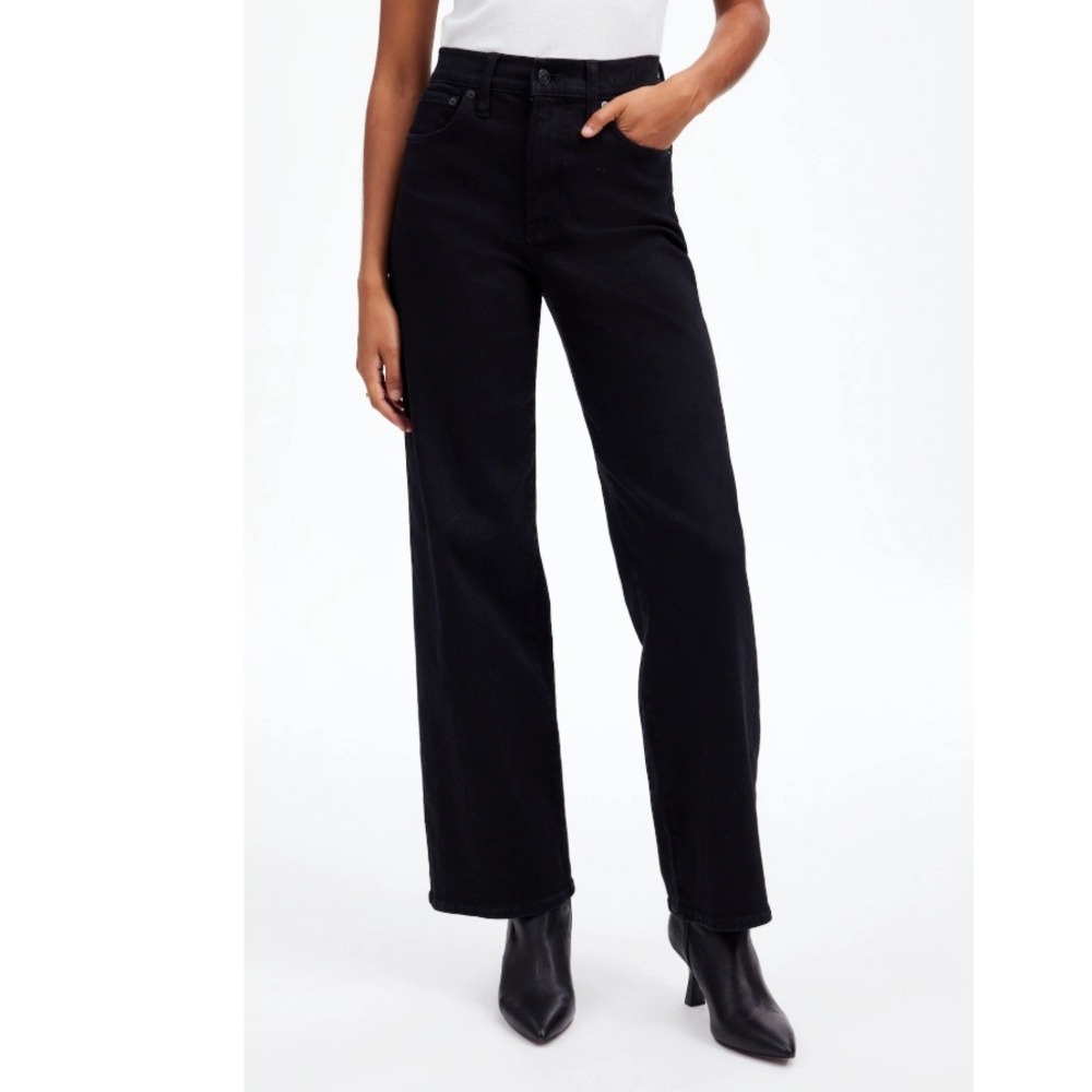 Madewell Women's Black High Rise Perfect Vintage Wide-Leg Jeans Size 30P NWT